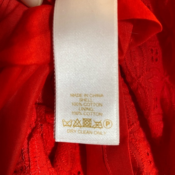 Kate Spade Courtney red eyelet Peter Pan collared dress sz 10 - Picture 7 of 7